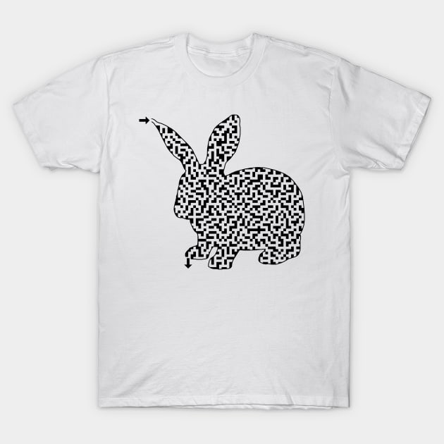 Bunny Rabbit Maze T-Shirt by gorff